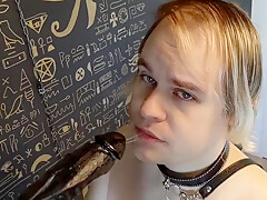 Stupid Bitch Boy Cant Deepthroat Bbc Dildo