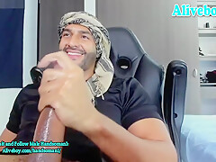 Sexy Arab Man With Big Heavy Cock Masturbates On Webcam