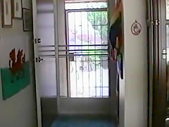 Hunky Guy Jerks Off His Fat Cock In Front Of His Neighbors
